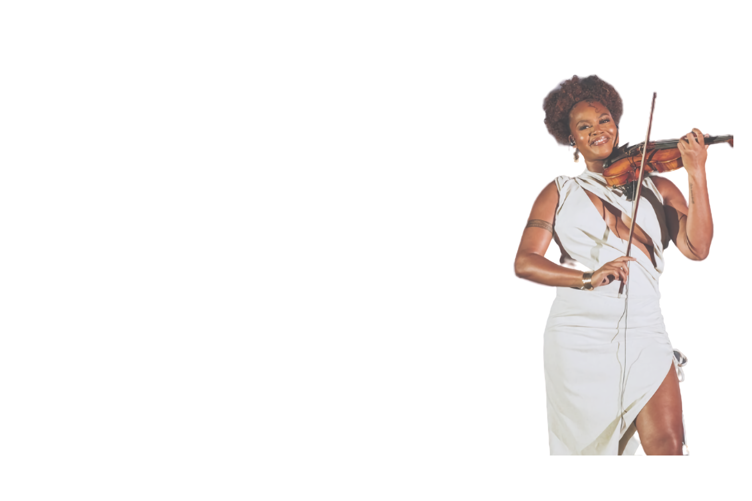 Afro-violinist performing on an opera house stage