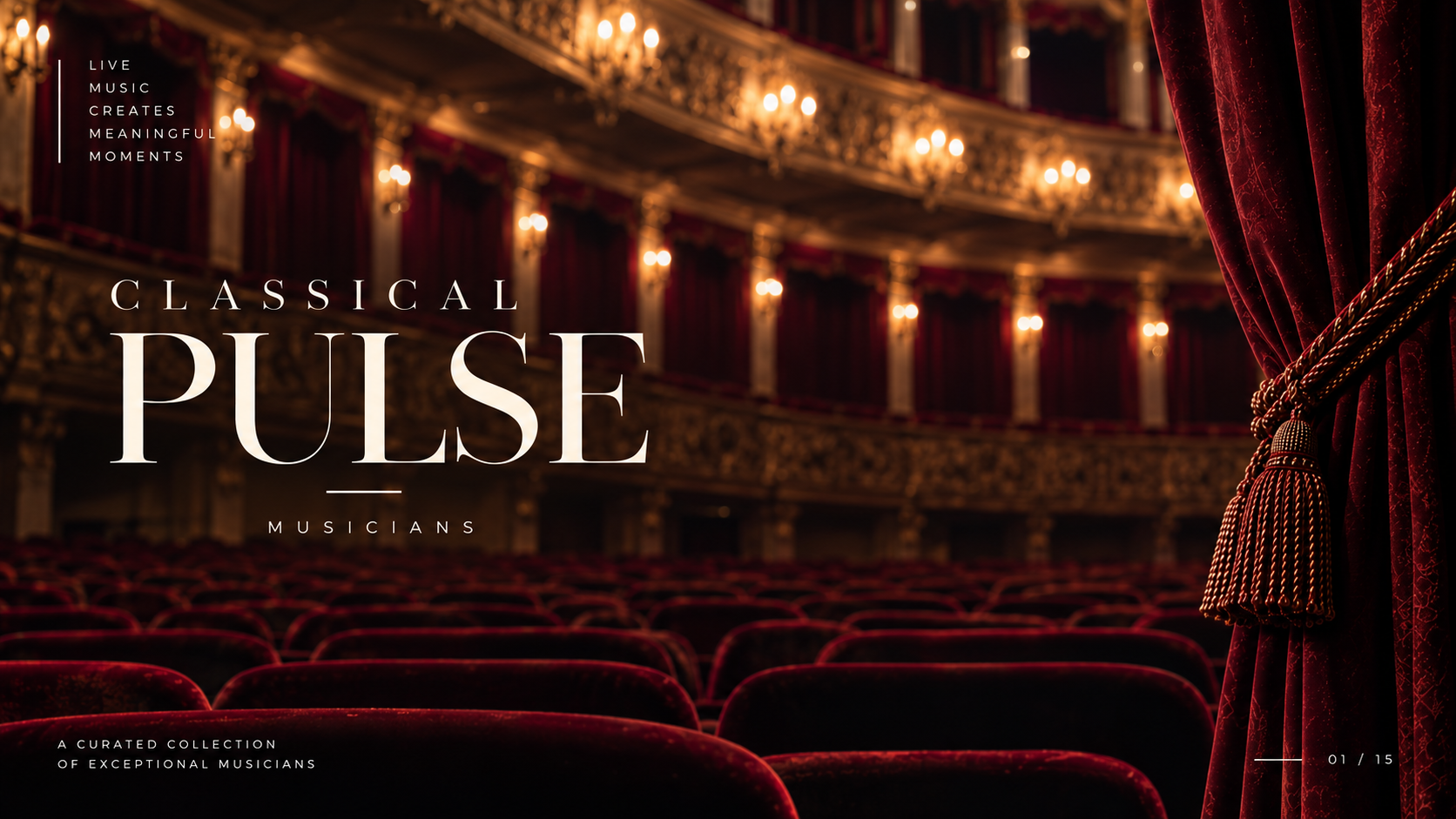 The interior of a historic opera house framed by deep red theatre curtains